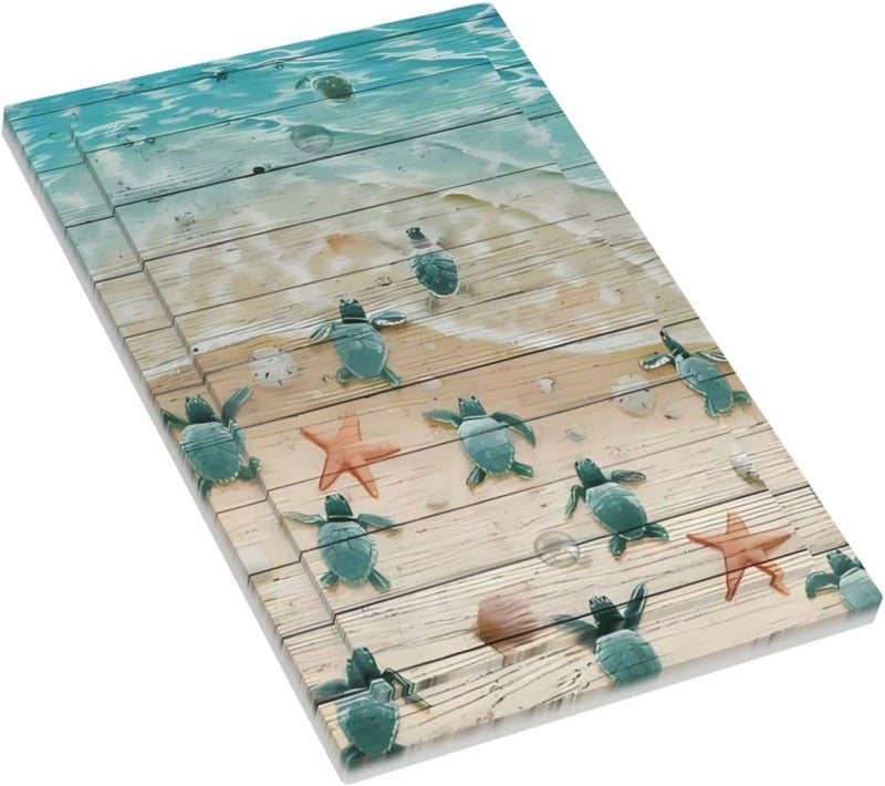 ranedula Turtle Beach Village Wood Decorative 1-Gang Blank Wallplate Single No Device Electrical Outlet Covers Switch Plate Faceplate for Bathroom Kitchen Home Decor Art Decor 5 X 3 In - Image 3